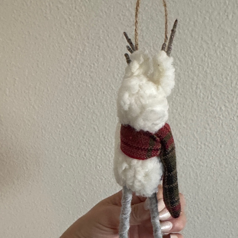 Hobby Lobby White and Gray Reindeer Ornament with Red Scarf - Picture 5 of 6